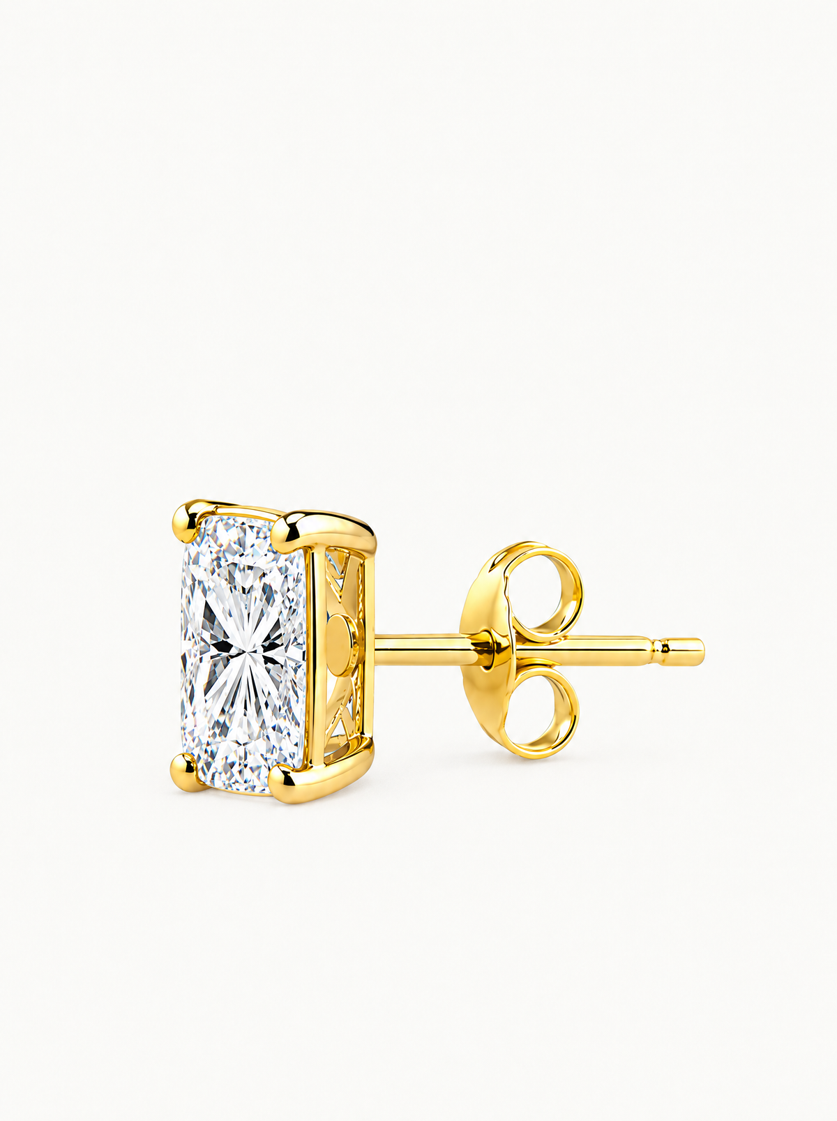 Cushion Cut Lab-Grown Diamond Stud Earrings, with push back earring backs — Bow Tie Lab Diamonds