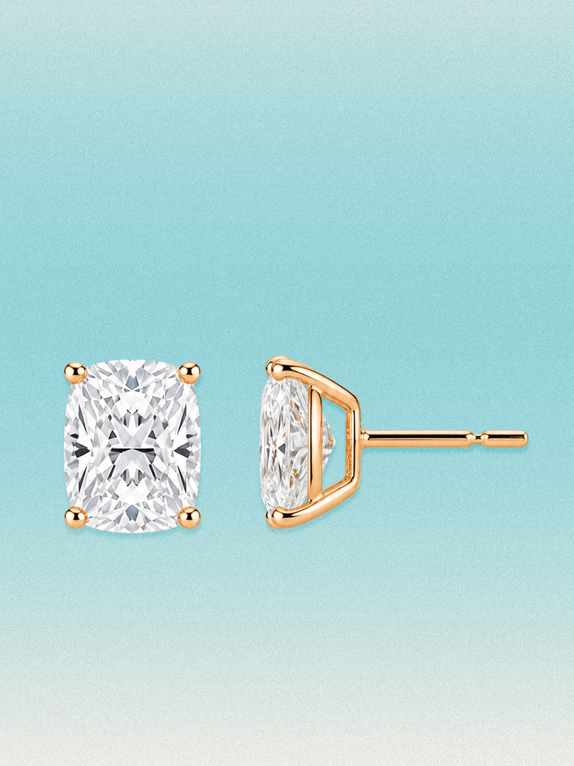 Cushion Cut Lab Diamond Grown Diamond Stud Earrings