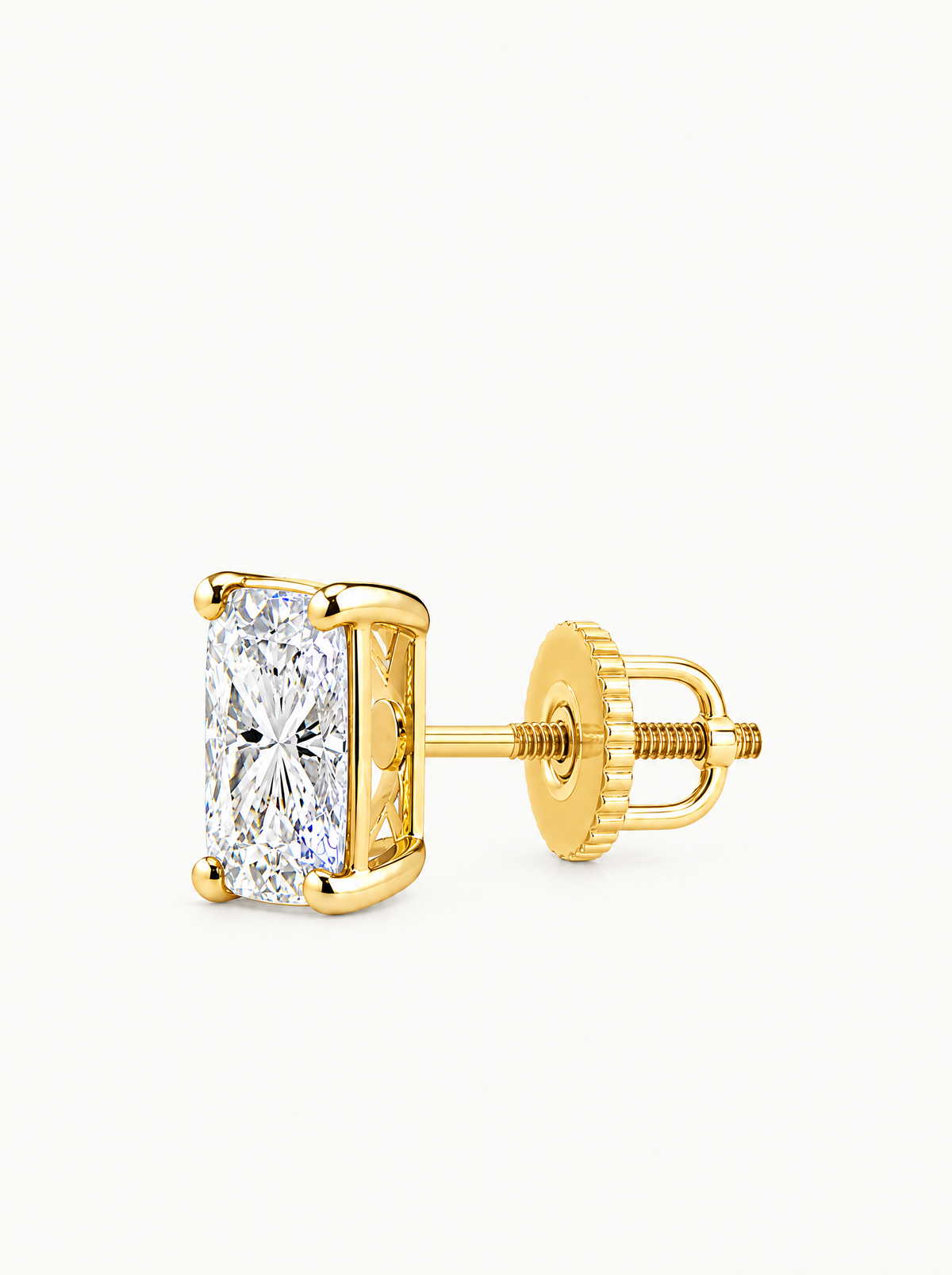 Cushion Cut Lab-Grown Diamond Stud Earrings, with screw back earring backs — Bow Tie Lab Diamonds