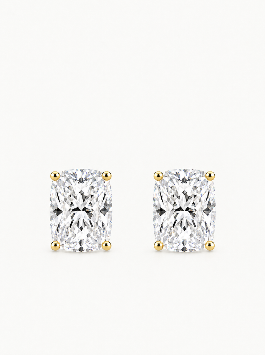 Cushion Cut Lab Grown Diamond Stud Earrings