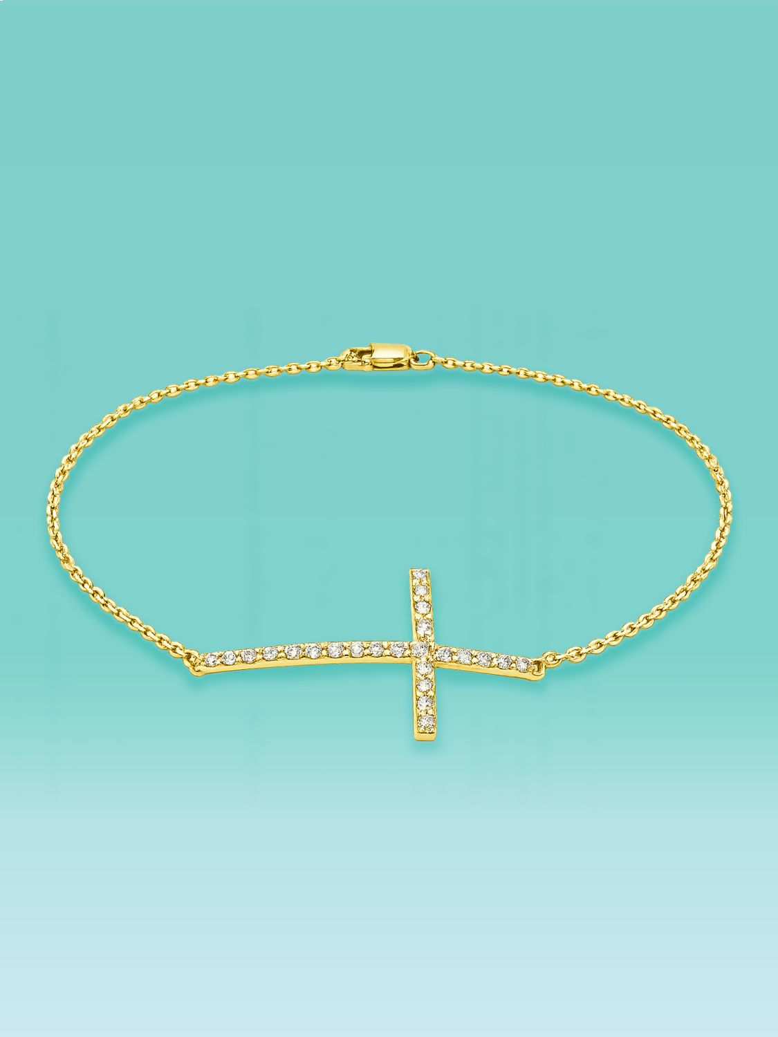 Round Cut Lab Diamond Cross Pavé Bracelet