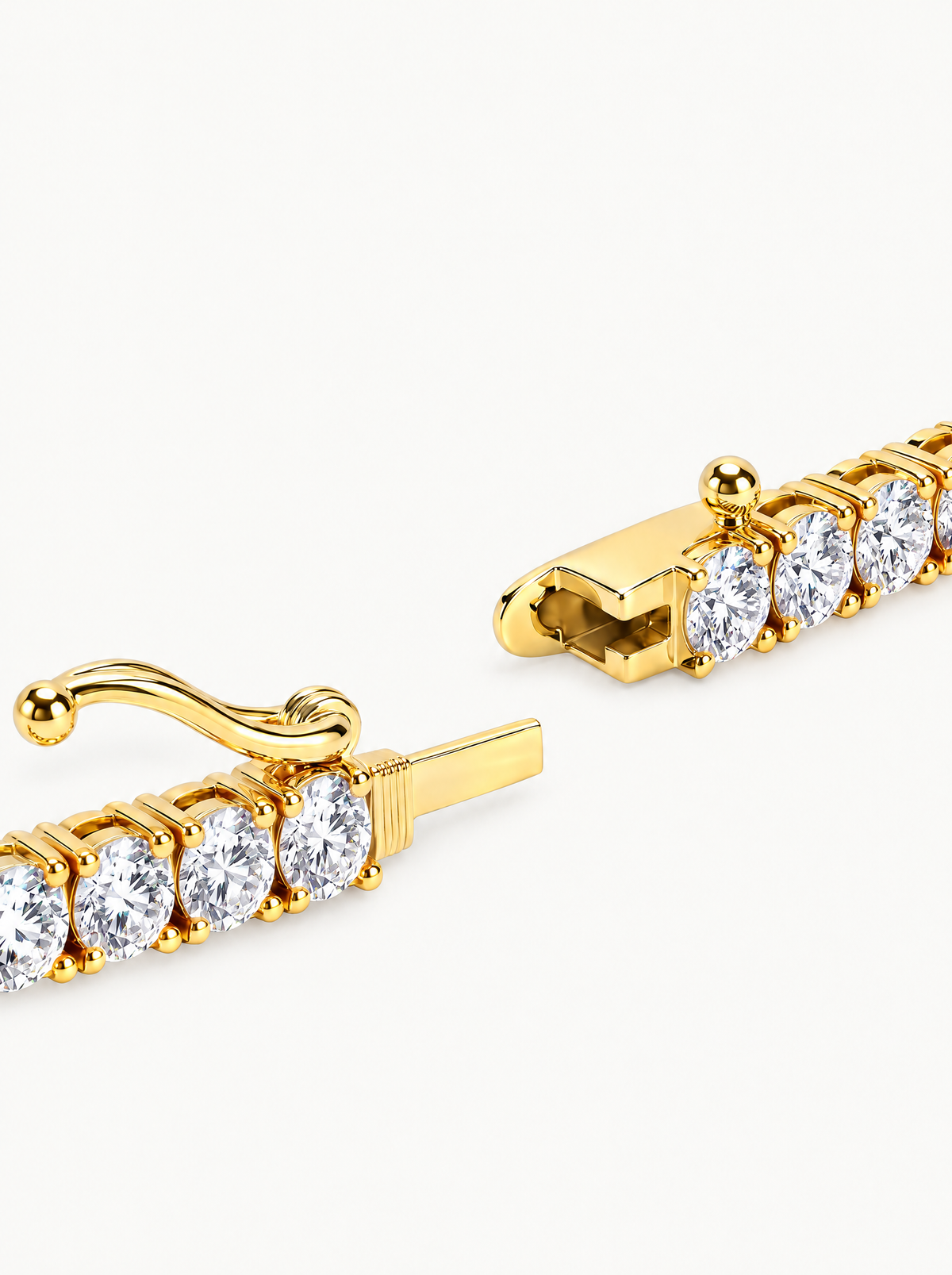 Round 4-Prong Lab-Grown Diamond Tennis Necklace, clasp detail — Bow Tie Lab Diamonds