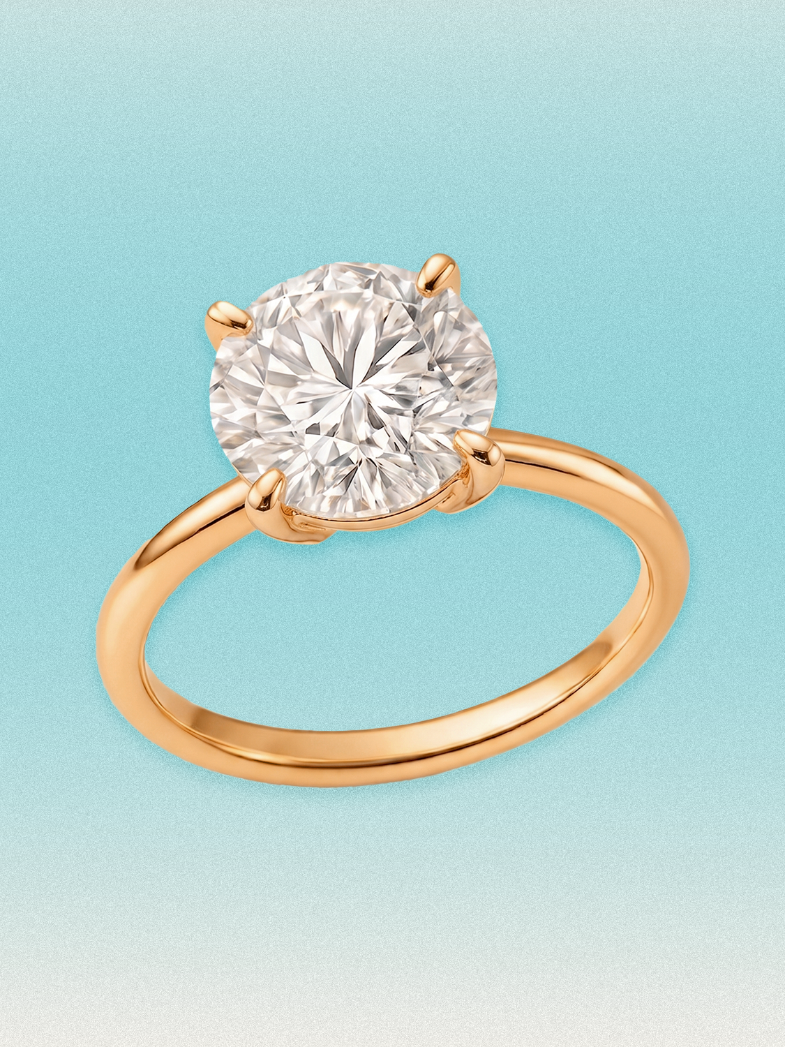 Round Cut 4-Prong Solitaire Lab Grown Diamond Engagement Ring