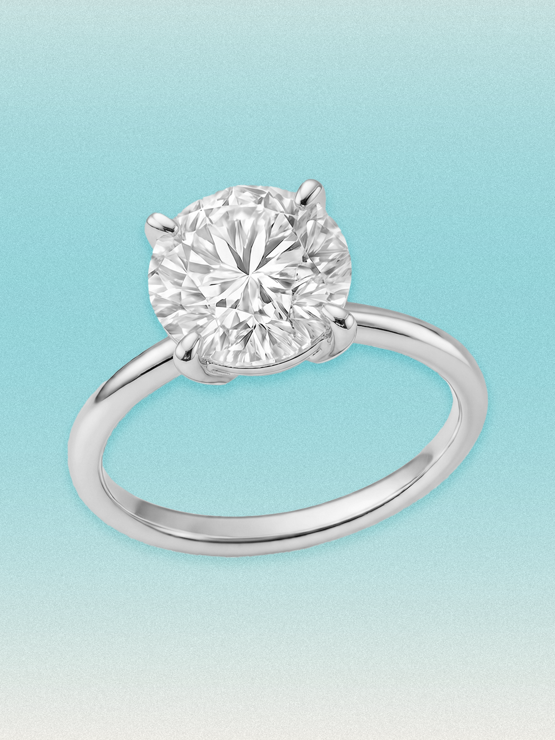 Round Cut 4-Prong Solitaire Lab Grown Diamond Engagement Ring