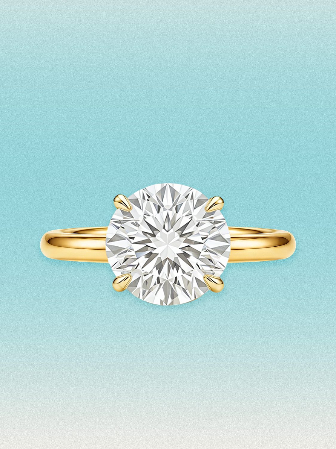 Round Cut 4-Prong Solitaire Lab Grown Diamond Engagement Ring
