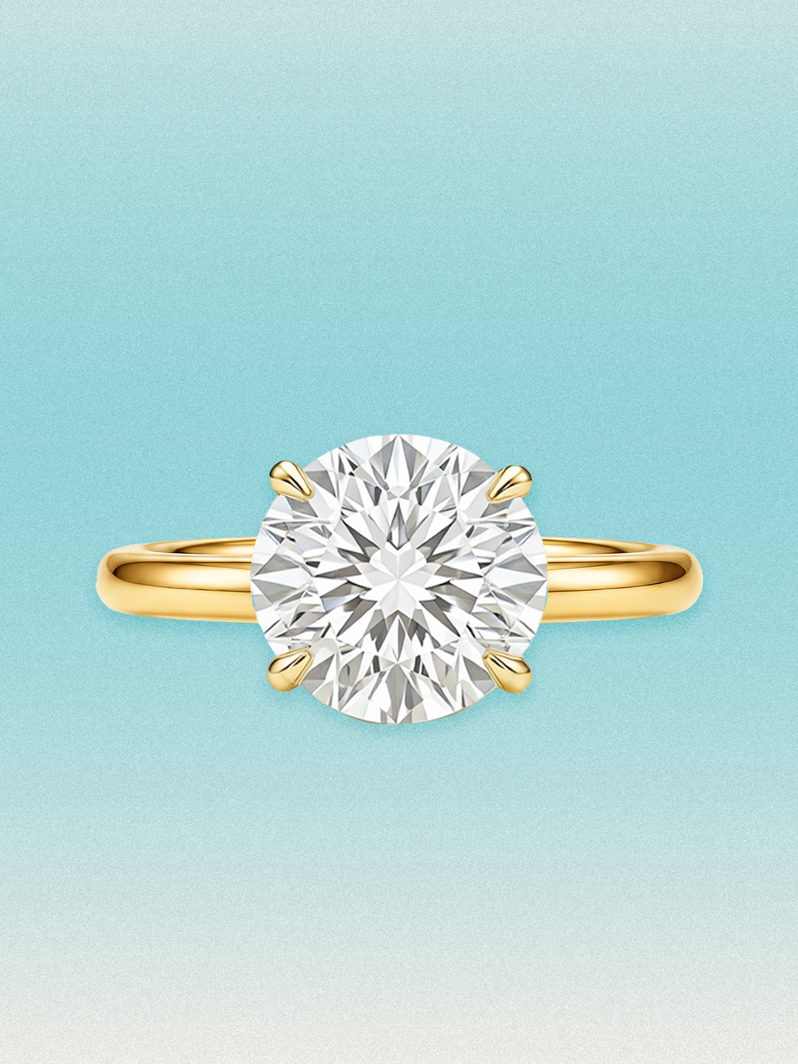 Round Cut 4-Prong Solitaire Lab Grown Diamond Engagement Ring