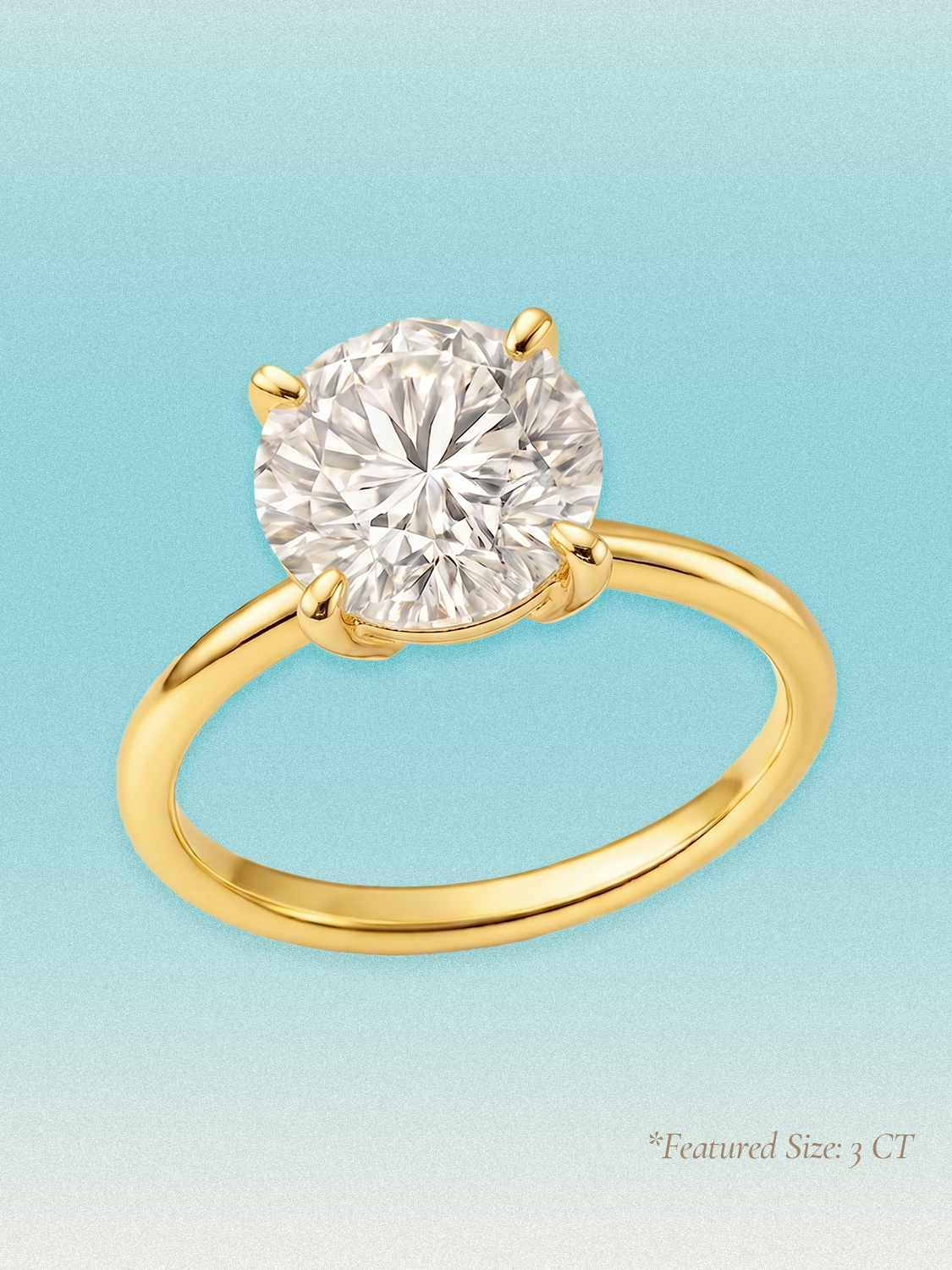 Round Cut 4-Prong Solitaire Lab Grown Diamond Engagement Ring