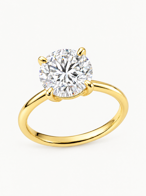 Round Cut 4-Prong Solitaire Lab Grown Diamond Engagement Ring