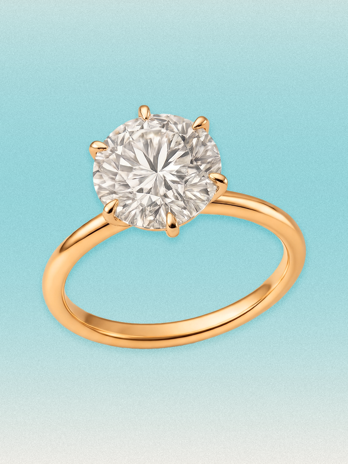 Round Cut 6-Prong Solitaire Lab Grown Diamond Engagement Ring