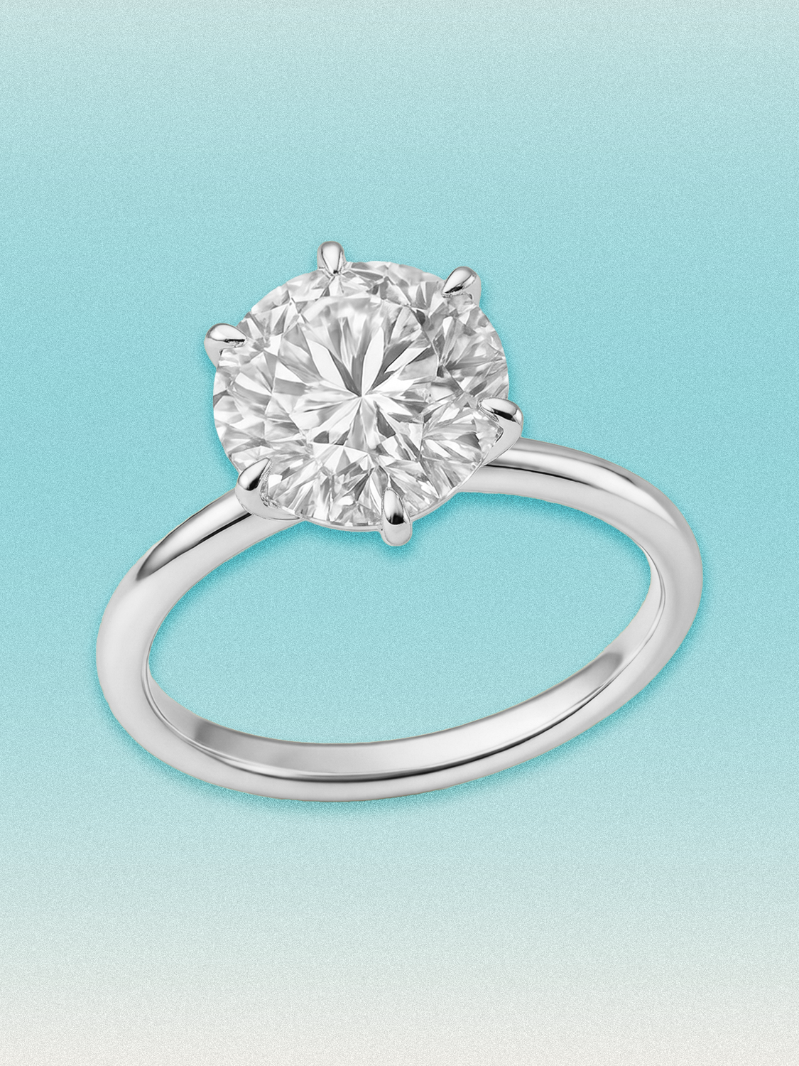 Round Cut 6-Prong Solitaire Lab Grown Diamond Engagement Ring