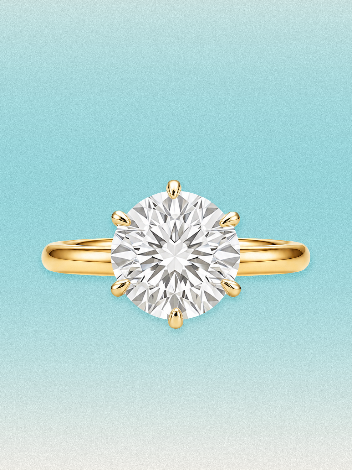 Round Cut 6-Prong Solitaire Lab Grown Diamond Engagement Ring
