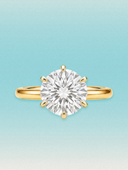 Round Cut 6-Prong Solitaire Lab Grown Diamond Engagement Ring