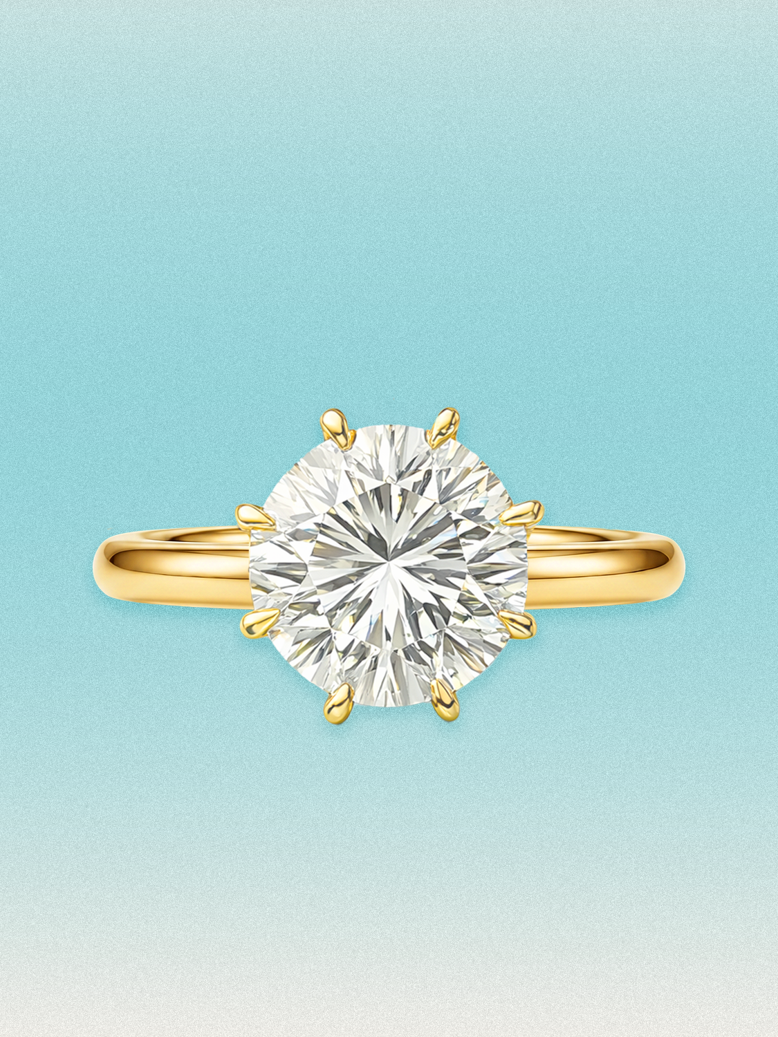 Round Cut 8-Prong Solitaire Lab Grown Diamond Engagement Ring