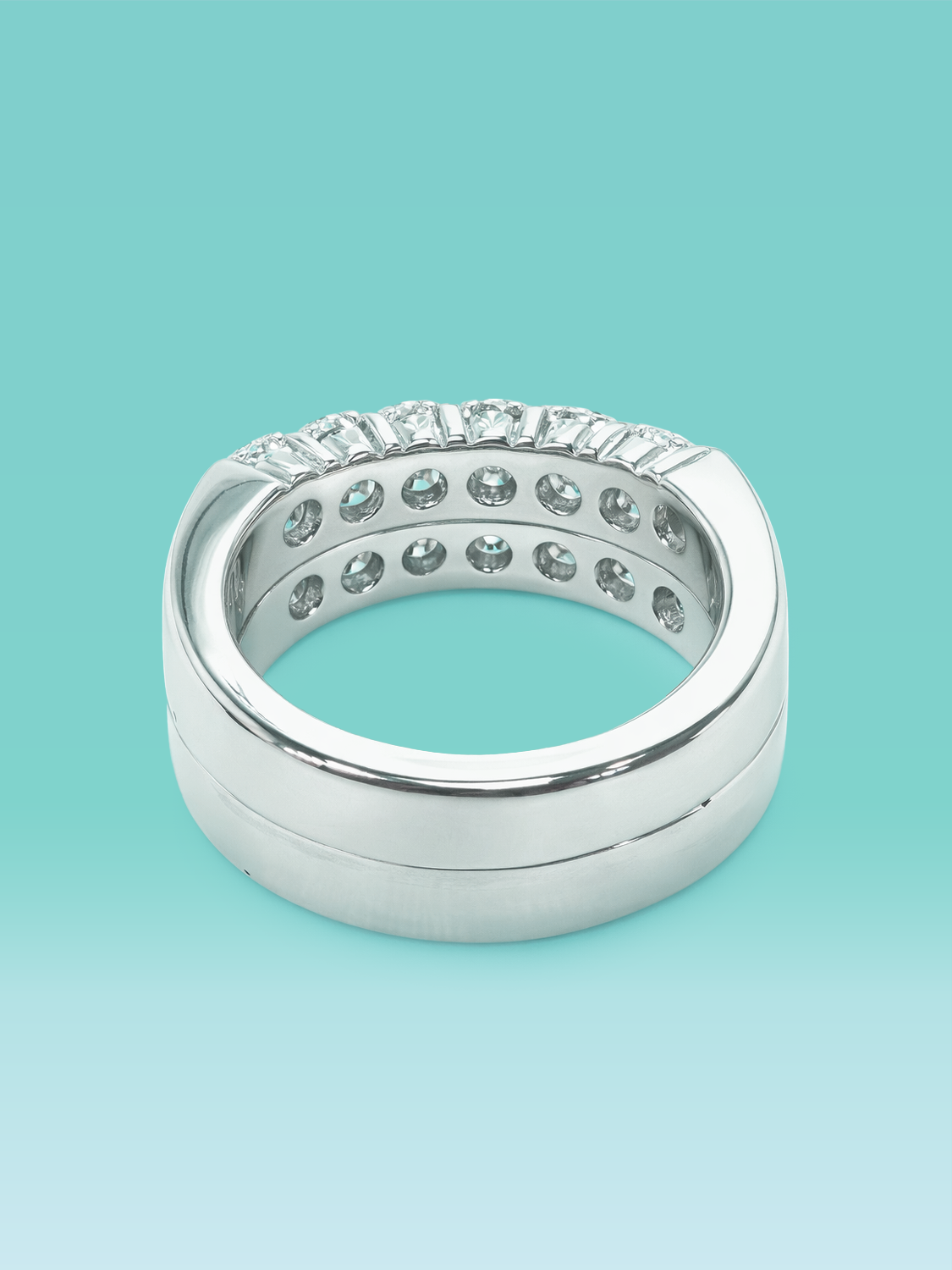Round Cut Double Rayered Lab Diamond Ring