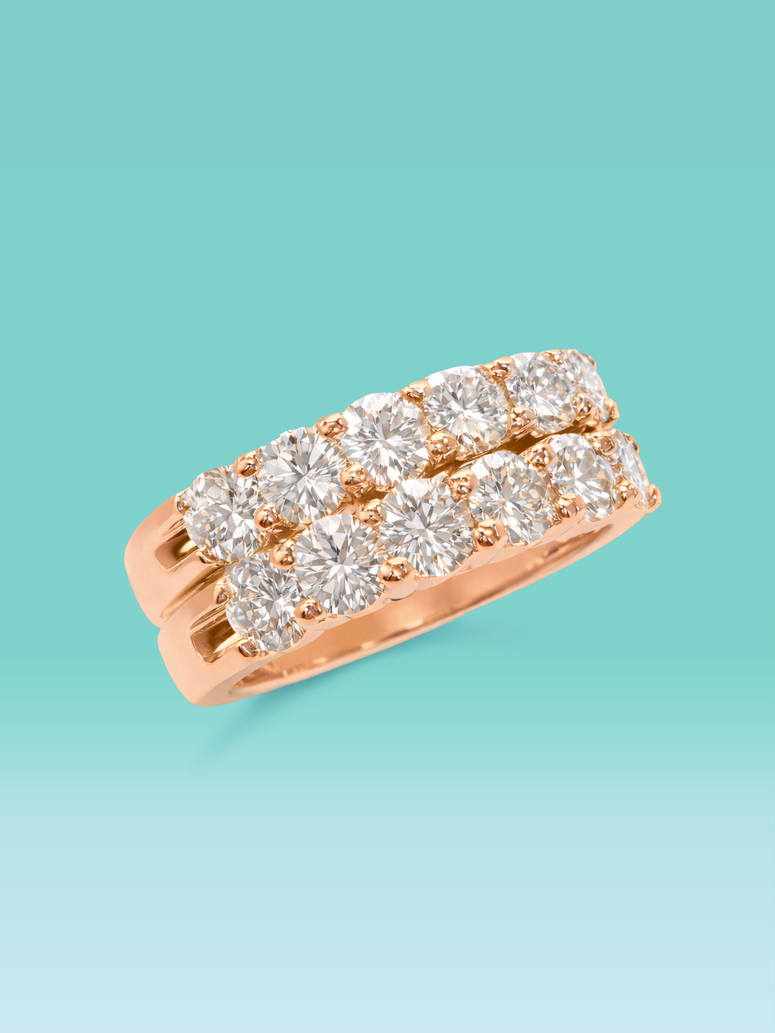 Round Cut Double Rayered Lab Diamond Ring