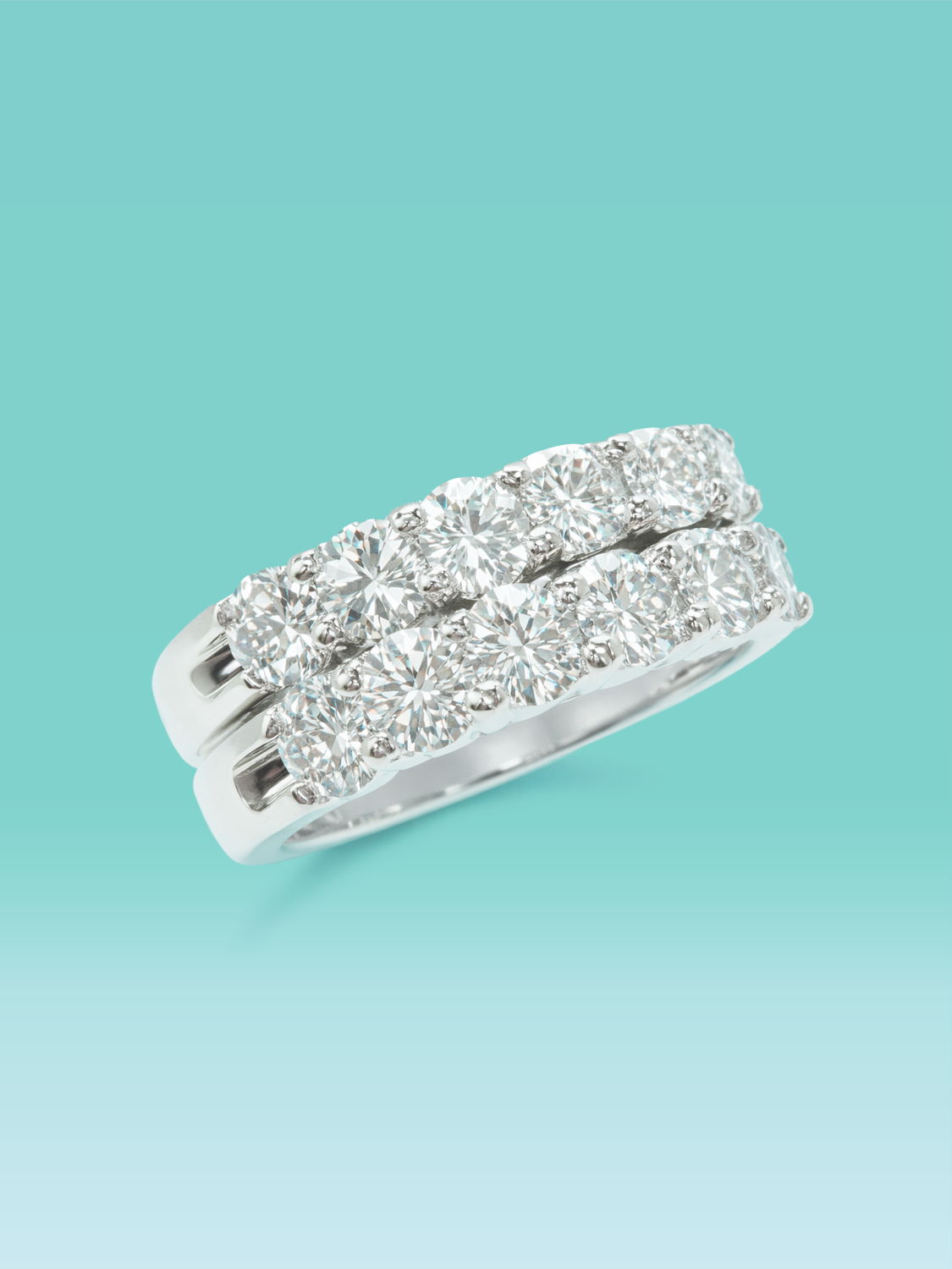 Round Cut Double Rayered Lab Diamond Ring