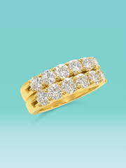 Round Cut Double Rayered Lab Diamond Ring