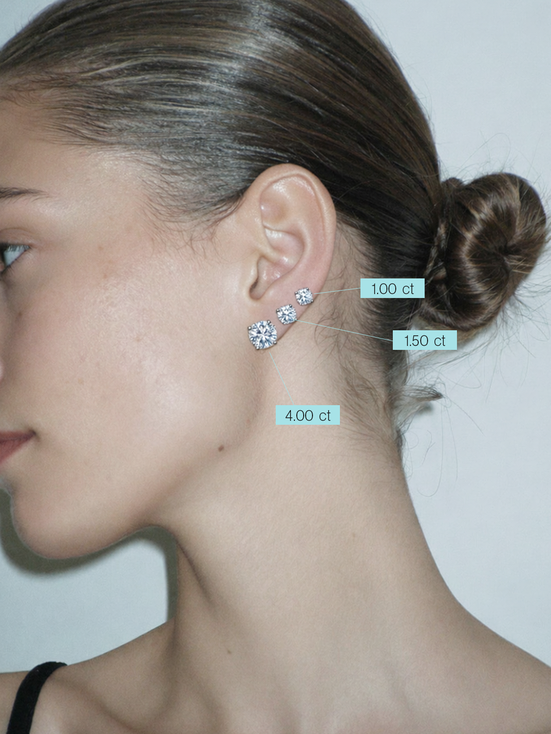Round Cut 4-Prong Lab Diamond Grown Diamond Stud Earrings