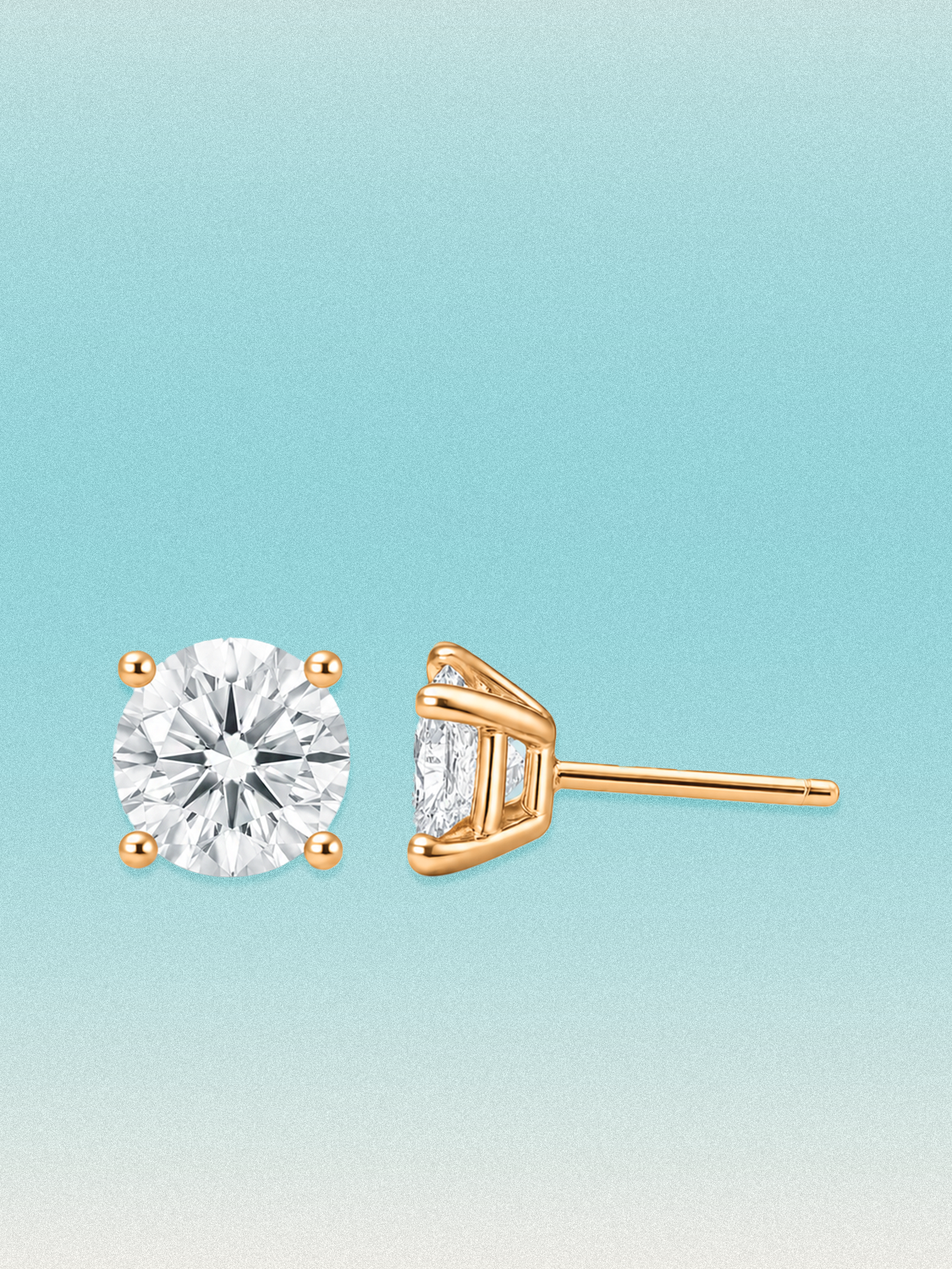 Round Cut 4-Prong Lab Diamond Grown Diamond Stud Earrings