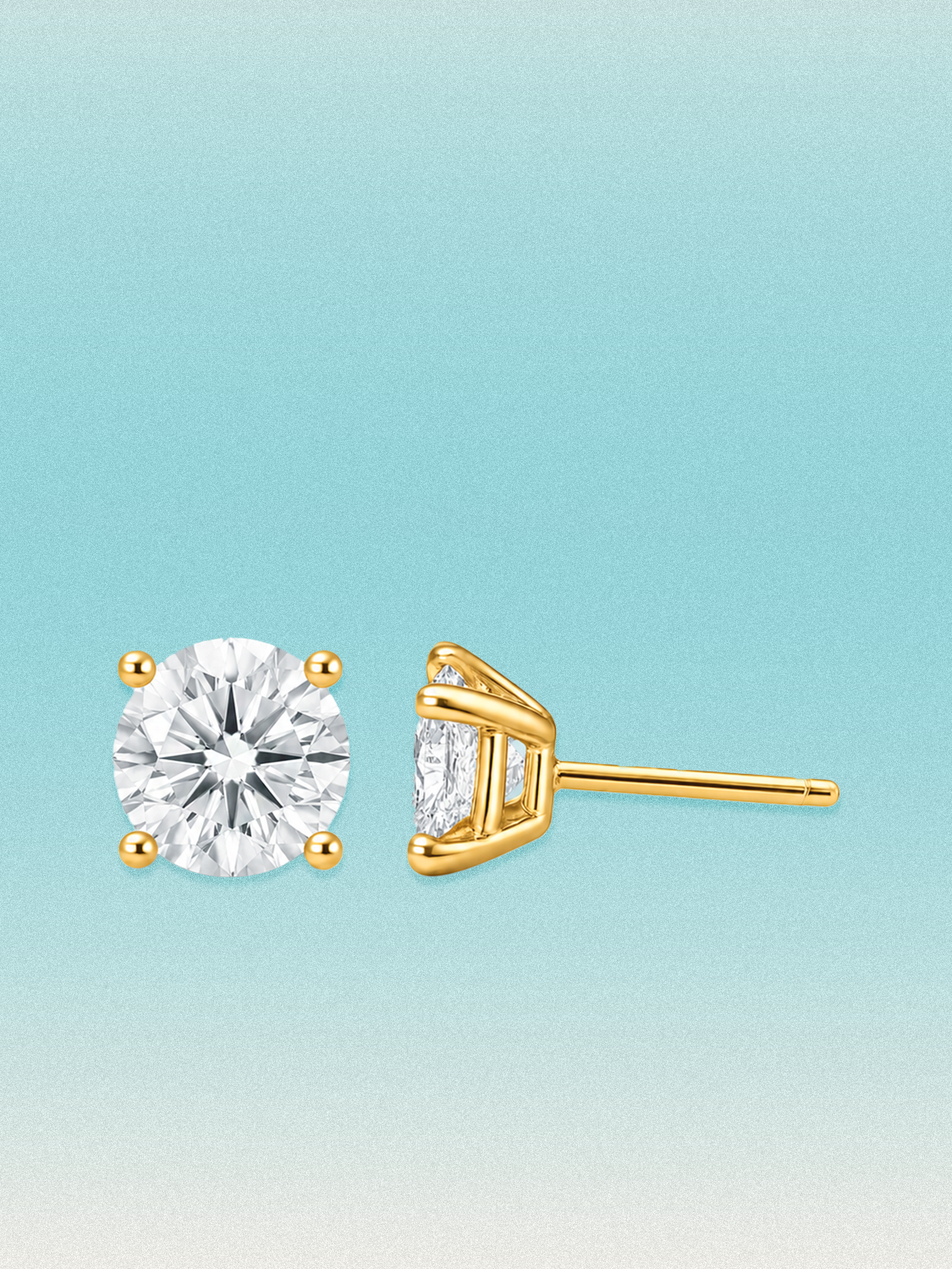 Round Cut 4-Prong Lab Diamond Grown Diamond Stud Earrings