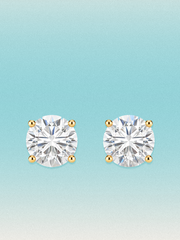 Round Cut 4-Prong Lab Diamond Grown Diamond Stud Earrings