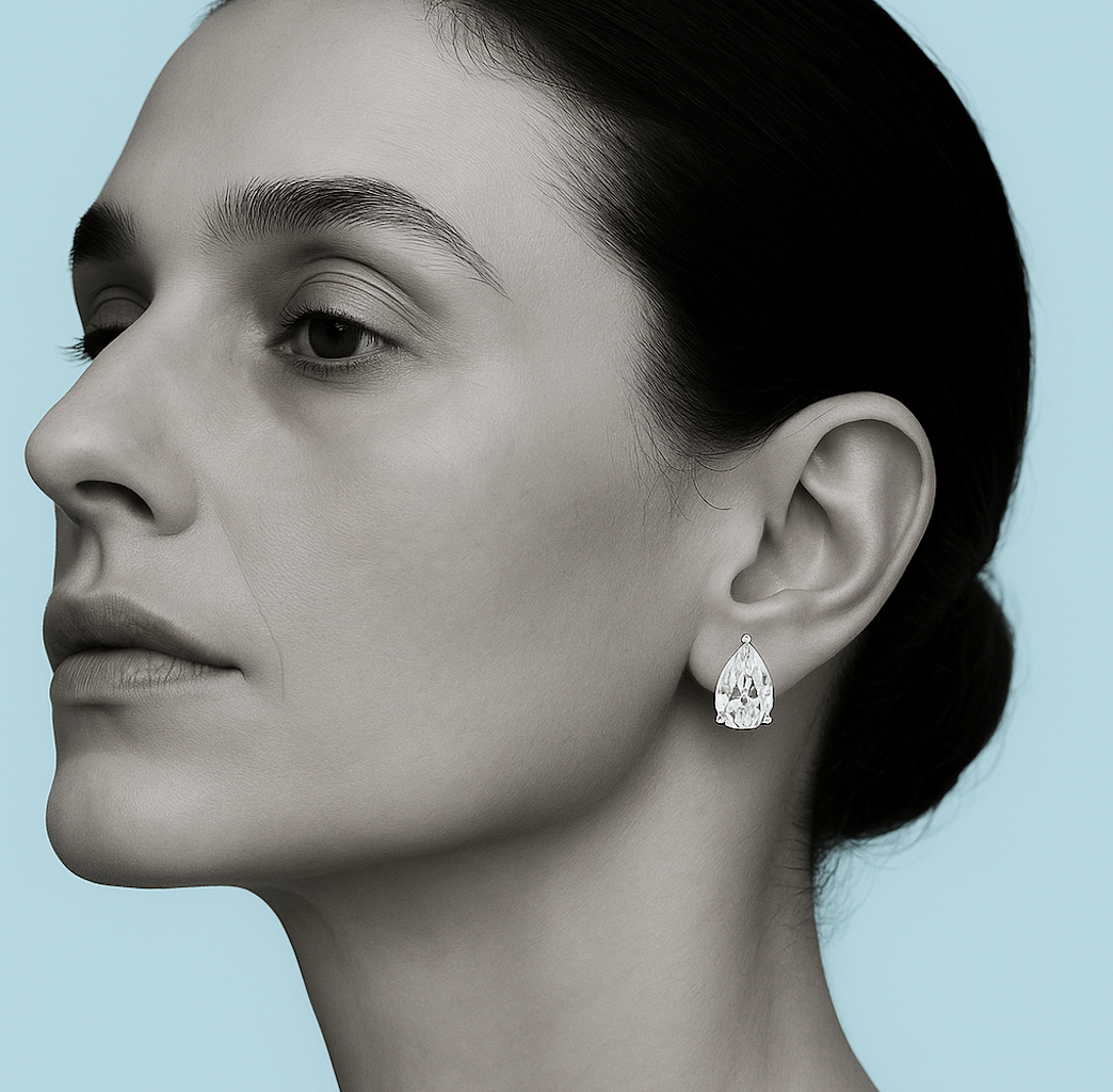 Pear Cut Lab Diamond Stud Earrings