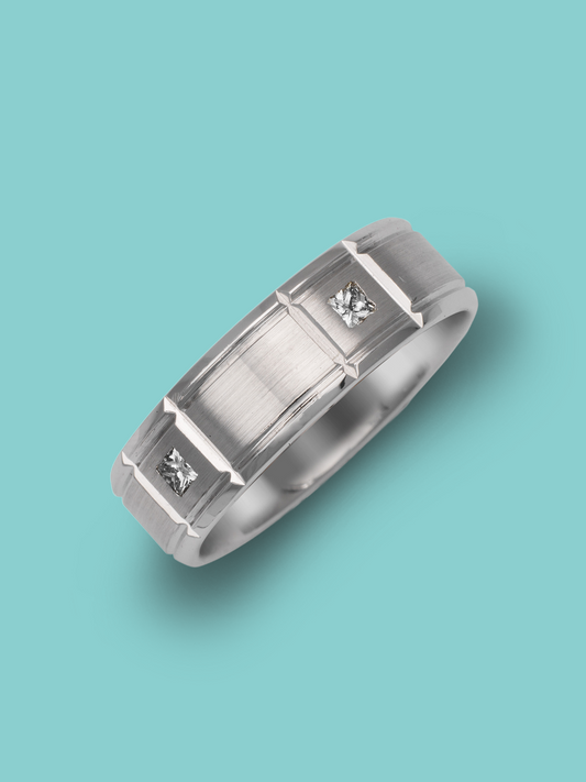 Square Set Diamond Panel Band