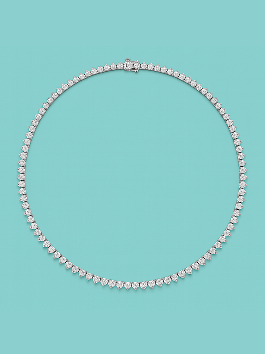 3 Prong Tennis Necklace 14K (16 inch)