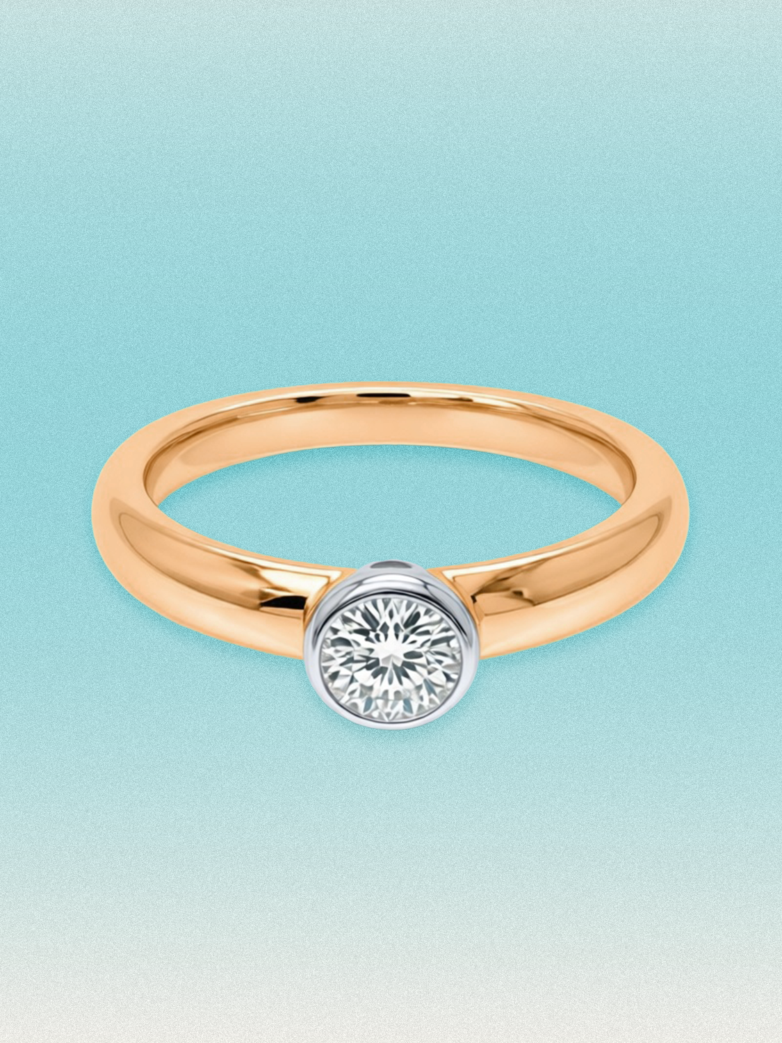 0.35 ctw Round Two-Tone Bezel Lab Grown Diamond Band