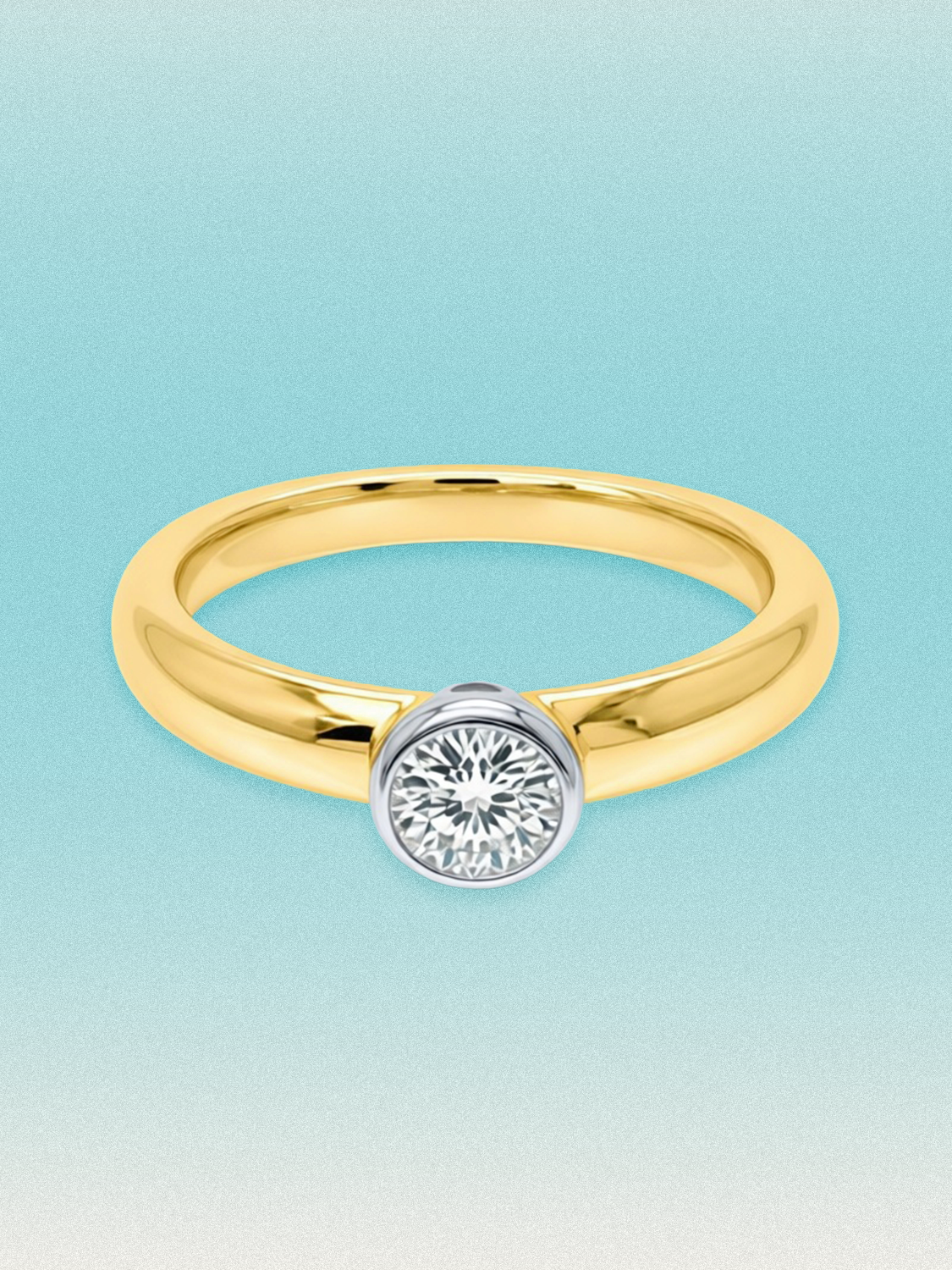 0.35 ctw Round Two-Tone Bezel Lab Grown Diamond Band