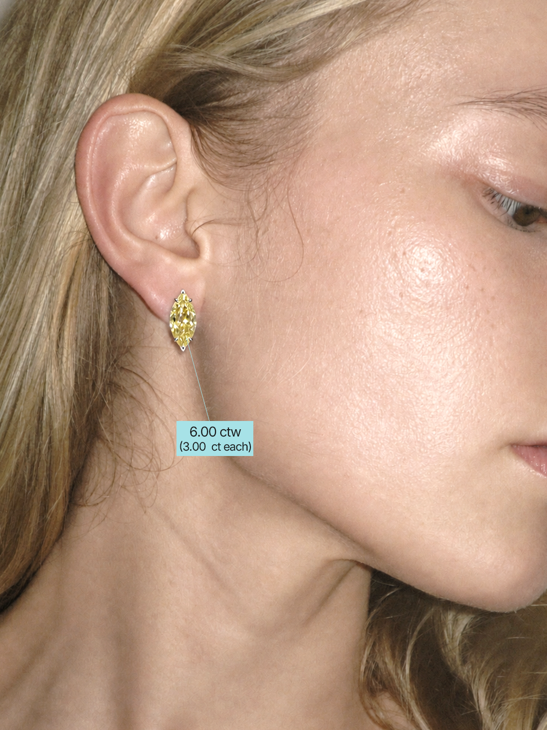 Fancy Yellow Marquise Cut Lab Grown Diamond Stud Earrings