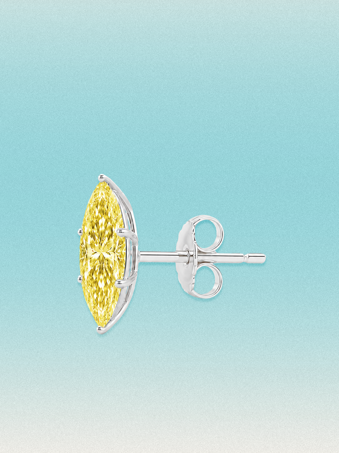 Fancy Yellow Marquise Cut Lab Grown Diamond Stud Earrings