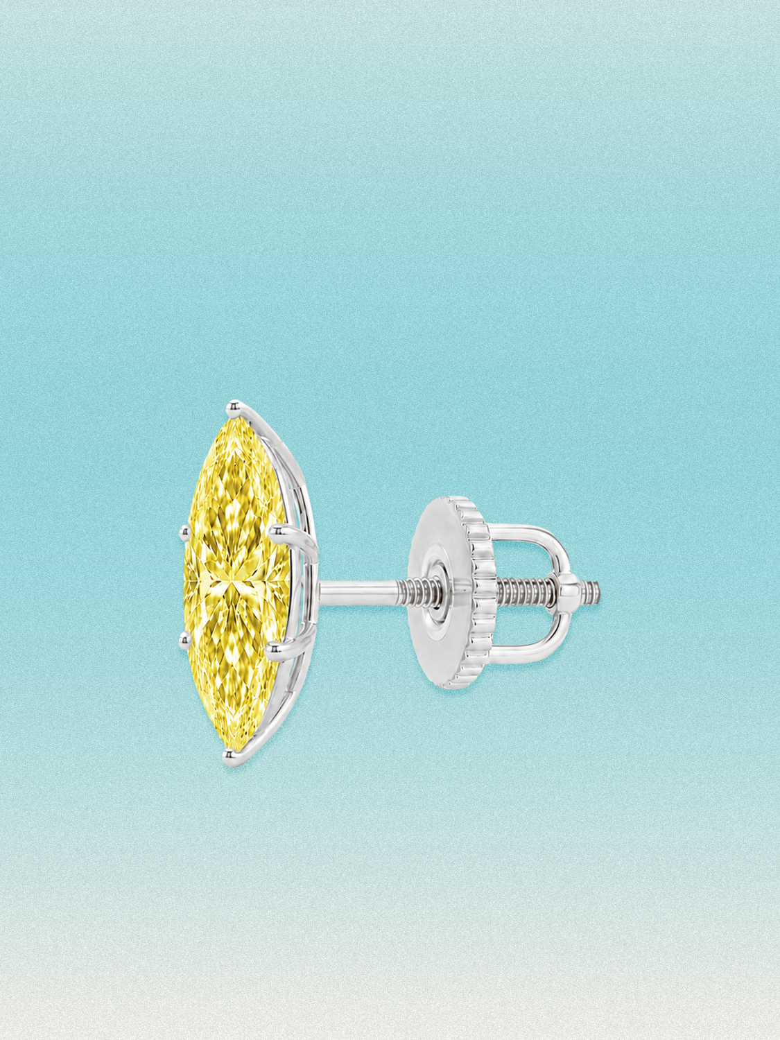 Fancy Yellow Marquise Cut Lab Grown Diamond Stud Earrings