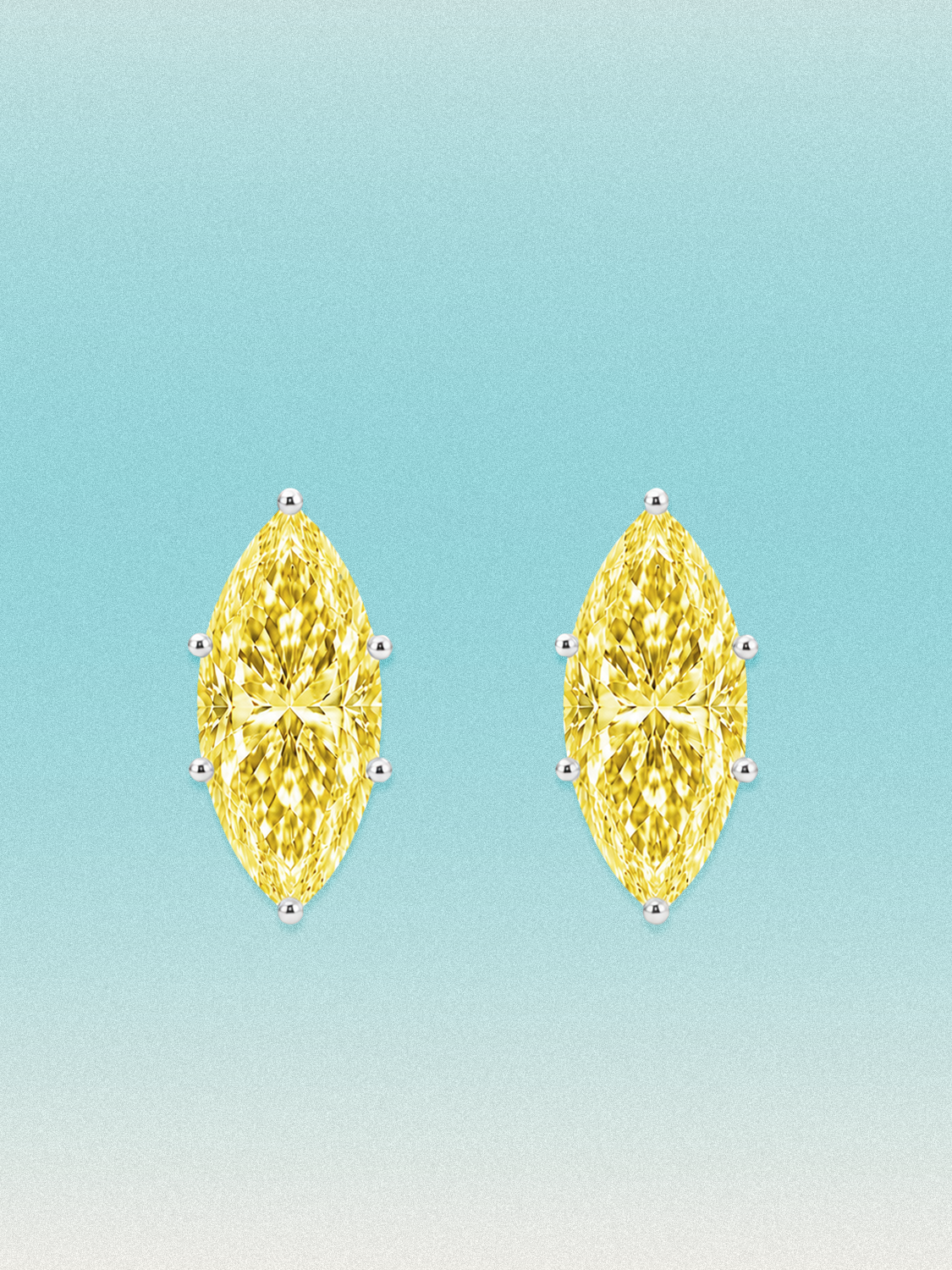 Fancy Yellow Marquise Cut Lab Grown Diamond Stud Earrings