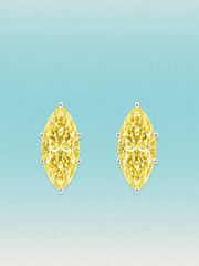 Fancy Yellow Marquise Cut Lab Grown Diamond Stud Earrings