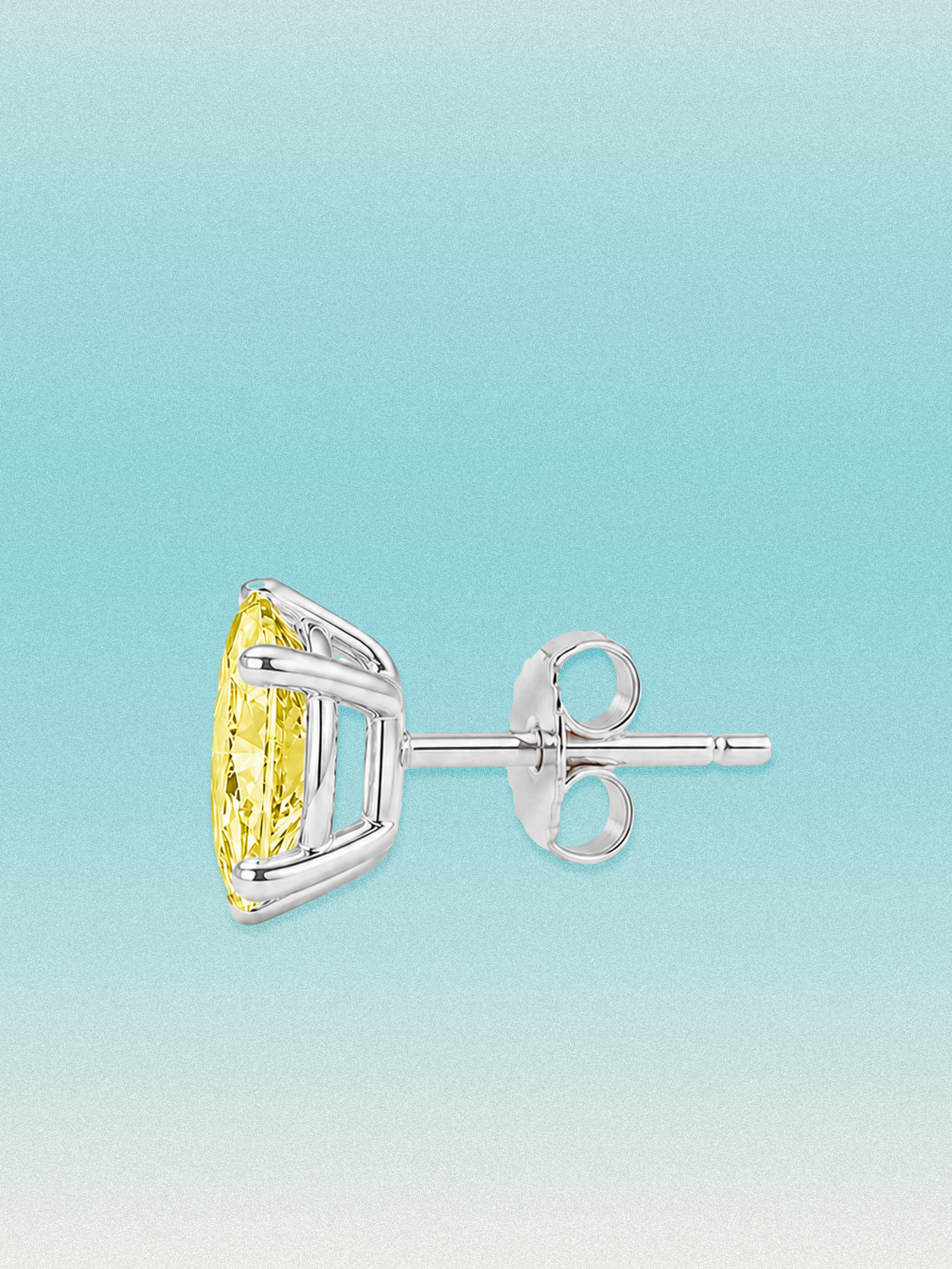 Fancy Yellow Oval Cut Lab Grown Diamond Stud Earrings