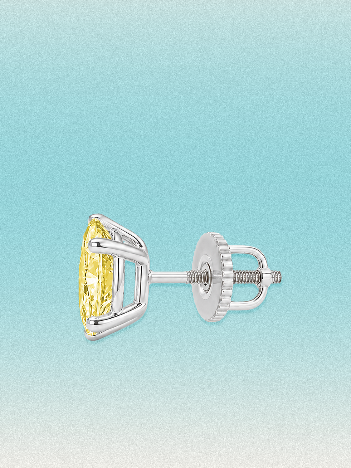 Fancy Yellow Oval Cut Lab Grown Diamond Stud Earrings