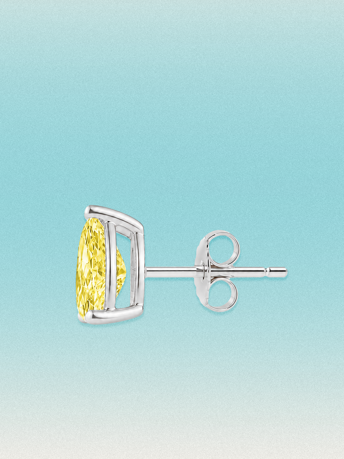 Fancy Yellow Pear Cut Lab Grown Diamond Stud Earrings