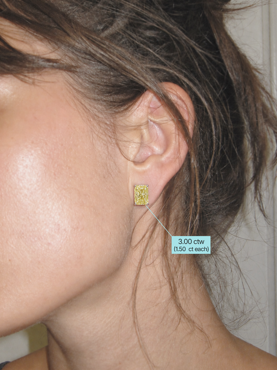 Fancy Yellow Radiant Cut Lab Grown Diamond Stud Earrings