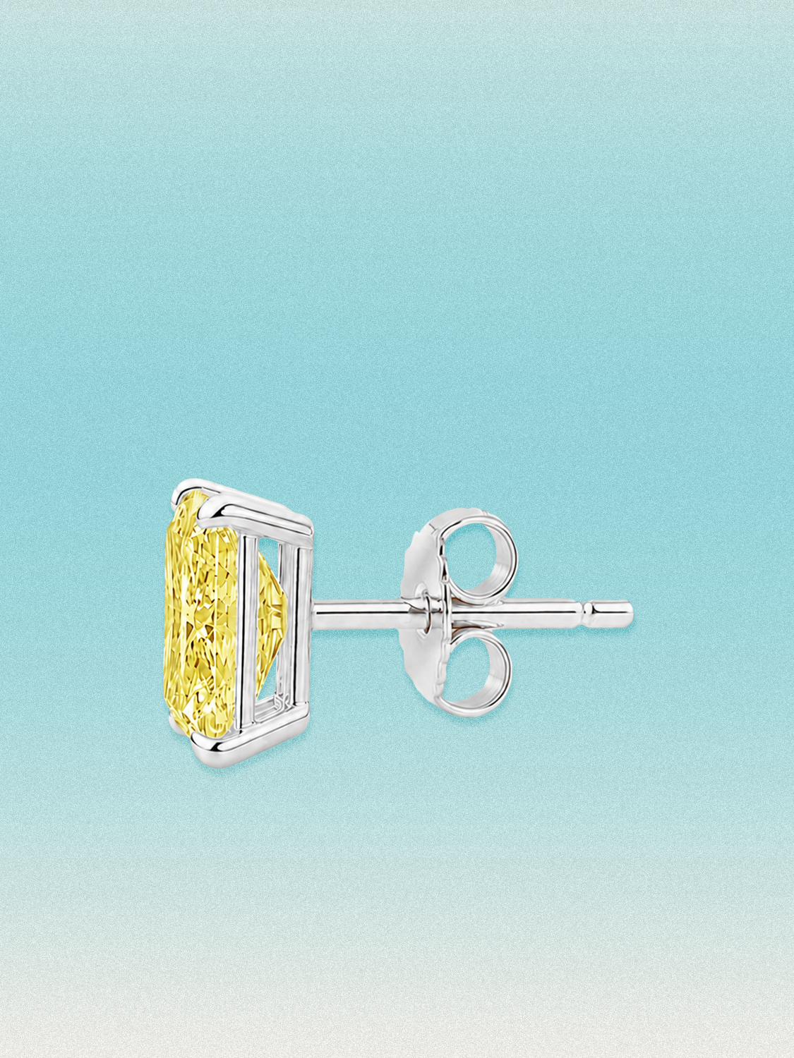Fancy Yellow Radiant Cut Lab Grown Diamond Stud Earrings