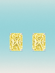 Fancy Yellow Radiant Cut Lab Grown Diamond Stud Earrings