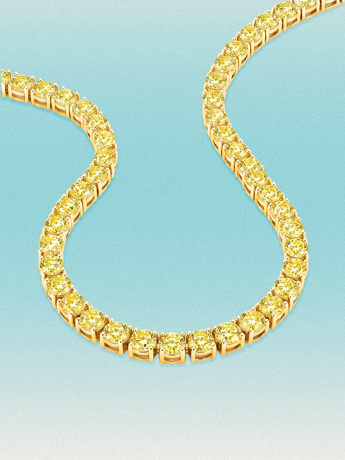 Fancy Yellow 5.2mm (48.50 ctw) Round 4-Prong Lab Grown Diamond Tennis Necklace