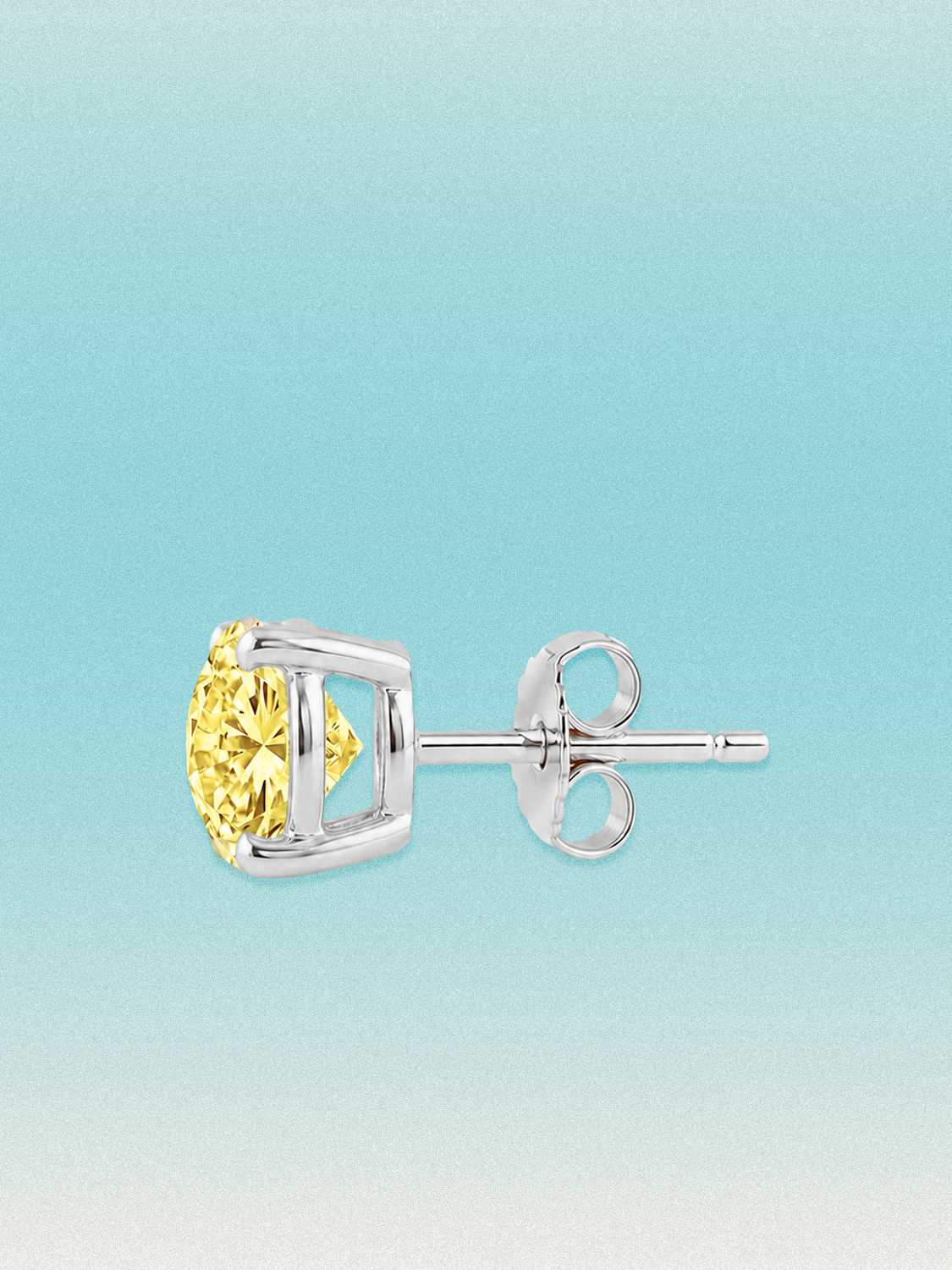 Fancy Yellow Round Cut Lab Grown Diamond Stud Earrings
