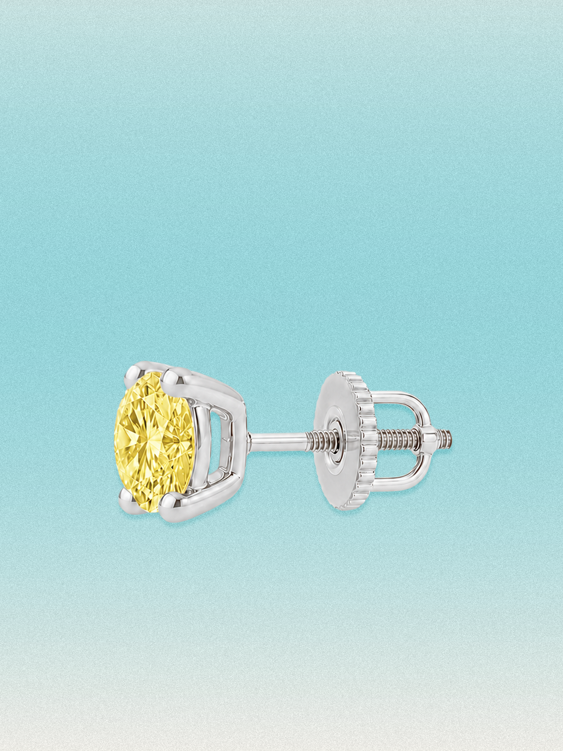 Fancy Yellow Round Cut Lab Grown Diamond Stud Earrings