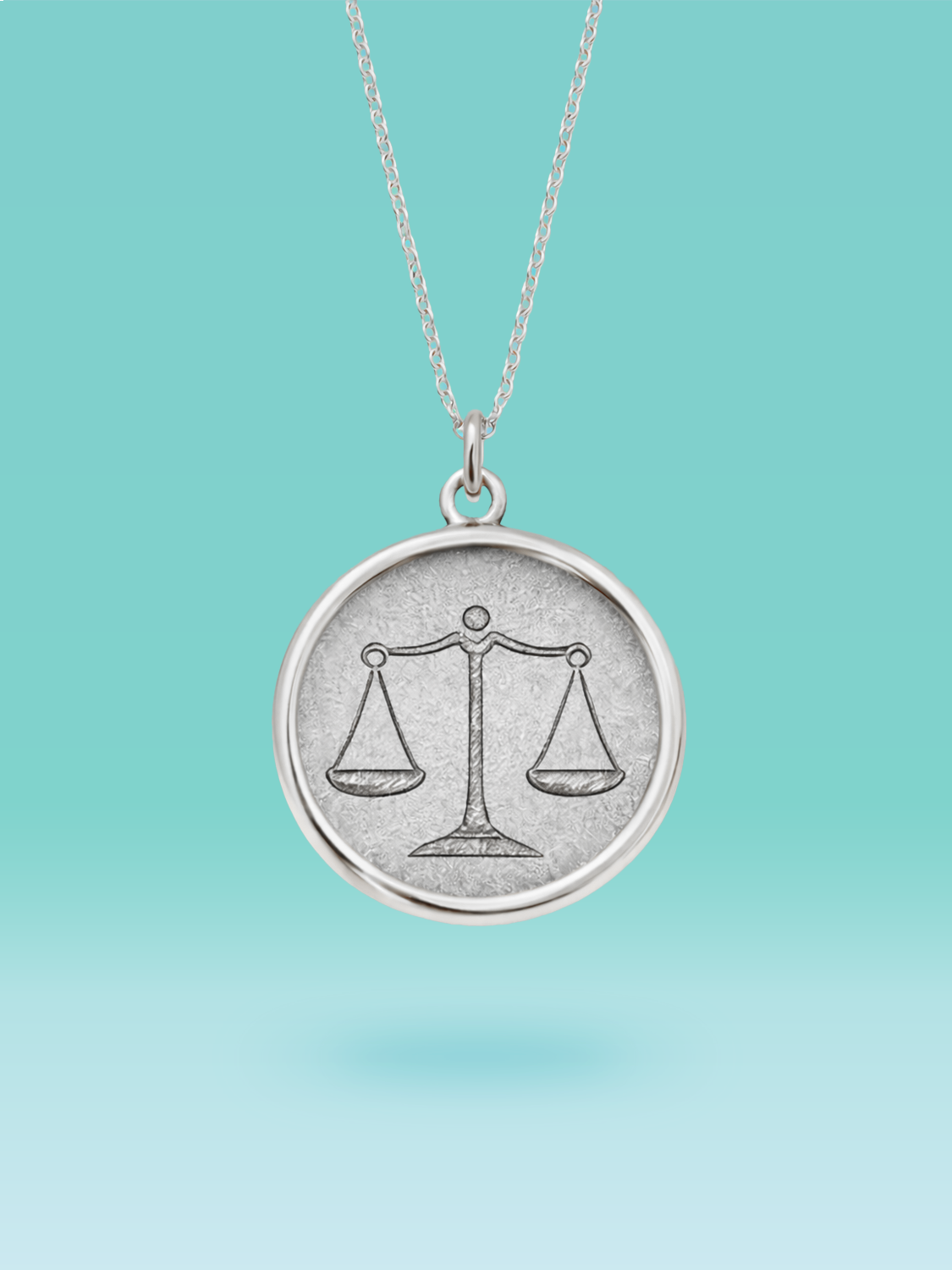Zodiac Libra Symbol Coin Pendant Necklace