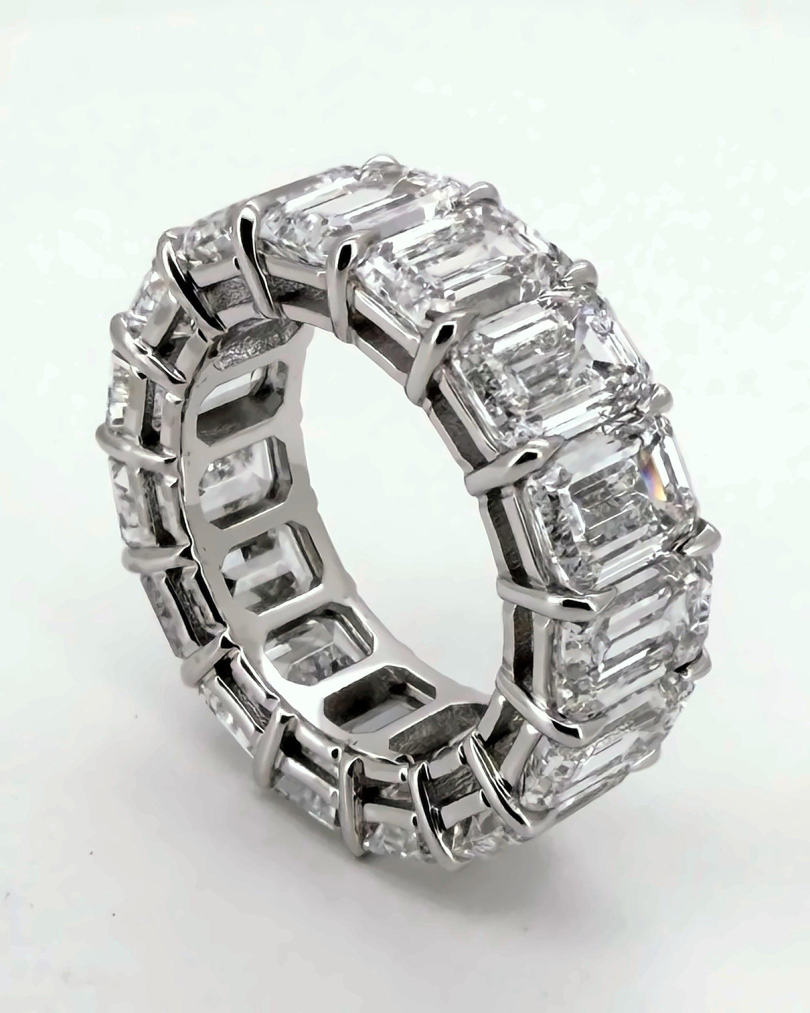 Emerald cut eternity band