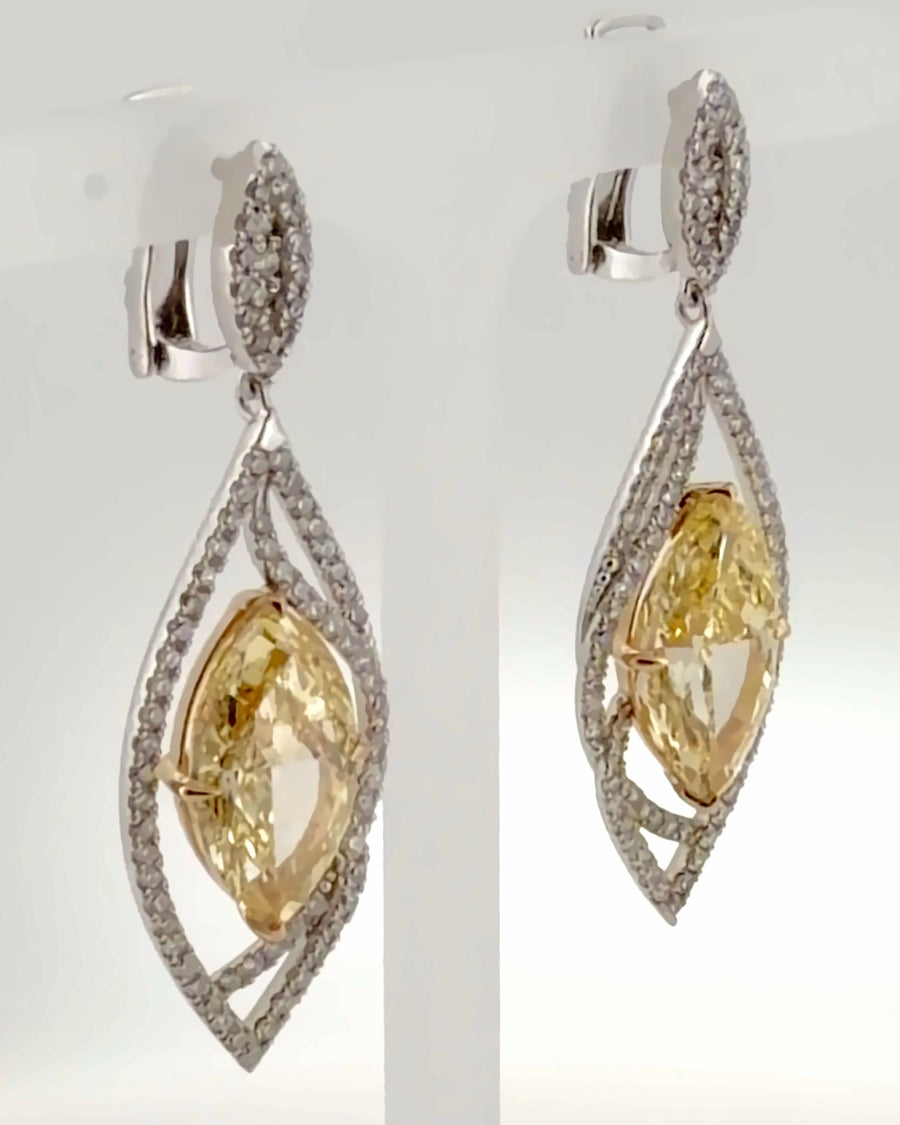 Yellow Marquise Drop Earrings