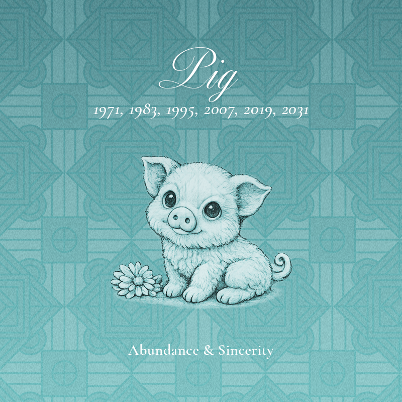 Eastern Zodiac Pig Coin Pendant Necklace