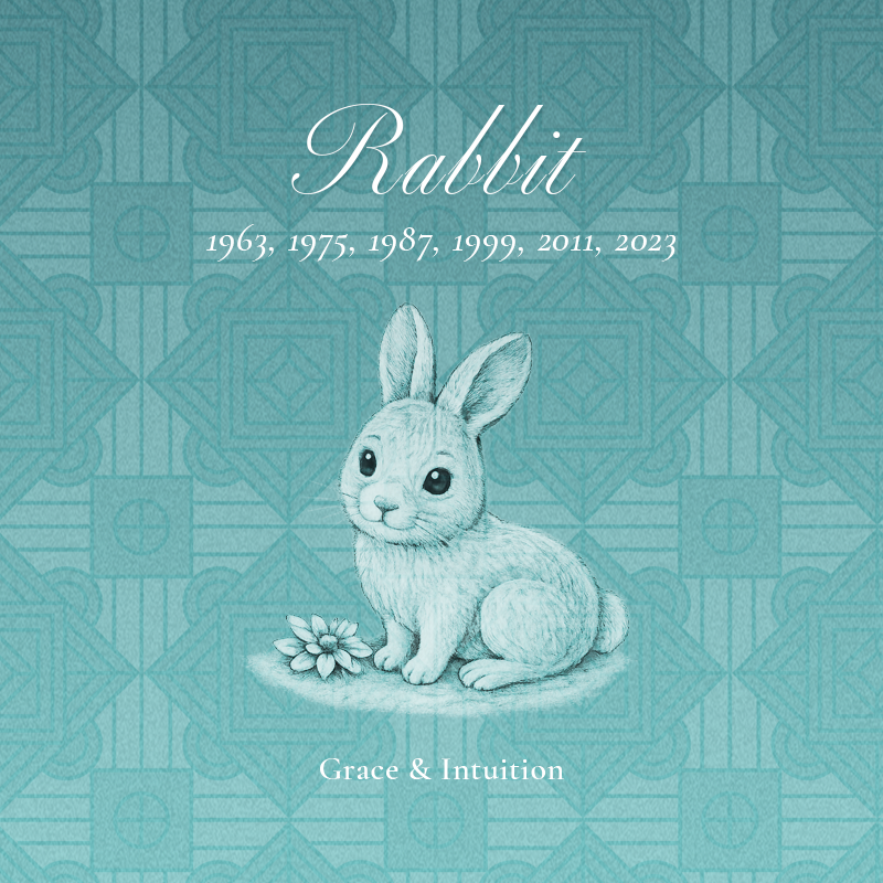 Eastern Zodiac Rabbit Coin Pendant Necklace