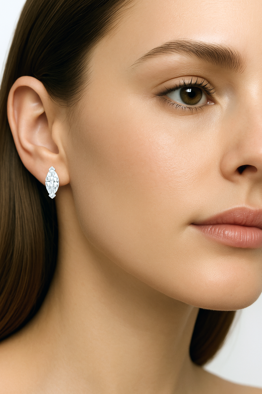 Marquise Cut Lab Diamond Stud Earrings